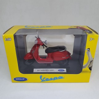 โมเดลมอเตอร์ไซค์ Vespa งานWelly สเกล1:18 สีแดง