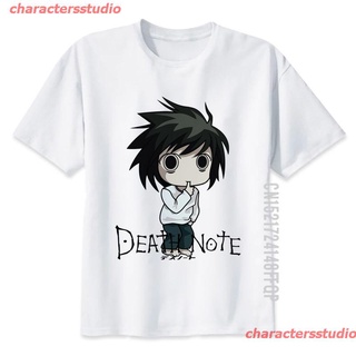 charactersstudio 2020 เสื้อยืดพิมพ์ลายการ์ตูน Death Note สีขาวสําหรับผู้ชาย Kawaii discount