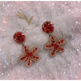 Veesaachana ต่างหูสวยๆ งาน Handmade ตกแต่งด้วยคริสตัลโบราณ Nickel Free ไม่แพ้ ไม่คัน แบบละคู่เท่านั้น สวย ไม่ซ้ำใคร