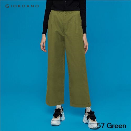 GIORDANO WOMEN Stretchy wide-leg ankle-length pants 05429720