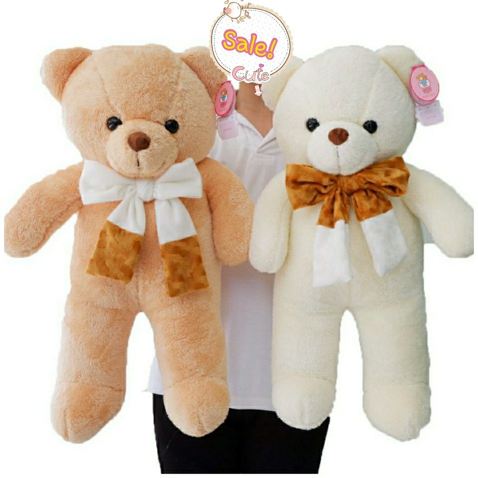 Sale!!! ตุ๊กตา หมีผู้ดี โบว์สวย 60 เซนฯ ตัวอ้วน เนื้อนุ่ม น่ากอด สุด สุด