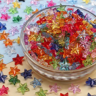 ลูกปัดดาวแหลมคละสีใส 11mm. (18g./100ชิ้น) "Made in Japan"