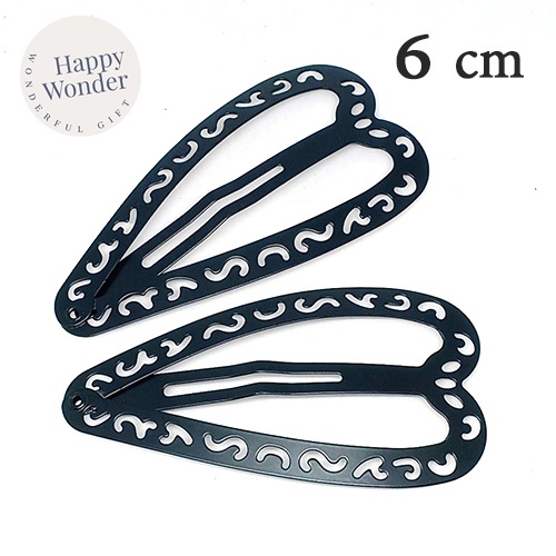 2 ชิ้น กิ๊บเป๊าะแป๊ะคู่ 6 cm กิ๊บติดผม ลายฉลุ หนีบแน่น ไม่กินผม - รูปที่ 2