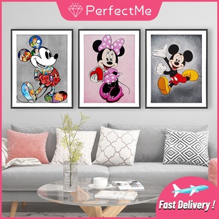 [Pm] ภาพจิตรกรรมลาย Cute Mickey ติดประดับเพชร 5D DIY สําหรับติดตกแต่งผนังบ้าน 30x40ซม.