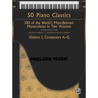 (โค้ดINCSM2Lลด70฿) 50 Piano Classics, Volume 1: Composers A-G (37316)