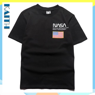 พร้อมส่ง เสื้อยืดผ้าฝ้าย พิมพ์ลาย Nasa ขนาดใหญ่ สไตล์ฮิปฮอป สําหรับผู้ชายS-5XL