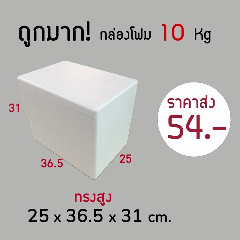 ใบกำกับภาษี✅ กล่องโฟม ลังโฟม 10kg (1ออเดอร์ไม่เกิน8ชิ้น)โฟมเก็บความเย็น ขนาด 25*36.5*31 cm