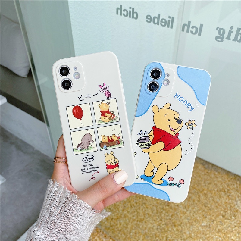 เคสโทรศัพท์มือถือ TPU นิ่ม ลายการ์ตูนหมีพูห์ มีลายด้านข้าง สําหรับ Iphone Apple 13 13ProMAX 12 12Pro 13mini 12mini 12ProMAX X XR XSMAX 6 6S 6plus7 8 SE2020 7plus 13