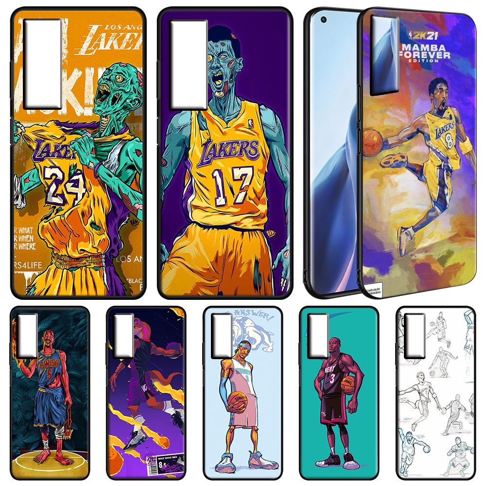 Huawei 8i Y5P Y6P Y7A Y8P Y9A NBA Basketball Art Collection ซิลิโคนอ่อนนุ่มเคสโทรศัพท์สีดํา
