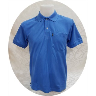 เสื้อโปโล ( polo shirt )แบรนด์ Geeko ตรากวาง สีพื้นชาย สีฟ้า( คราม ) gkc - 15M