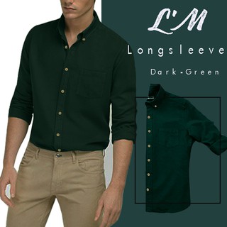 L’M men’s style เสื้อเชิ้ตแขนยาวผู้ชาย เสื้อเชิ้ตคอปกชาย  ผ้าoxford