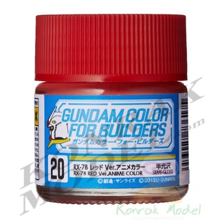 สีกันดั้มสูตรทินเนอร์ UG20 RX-78 RED VER. ANIME COLOR 10ML