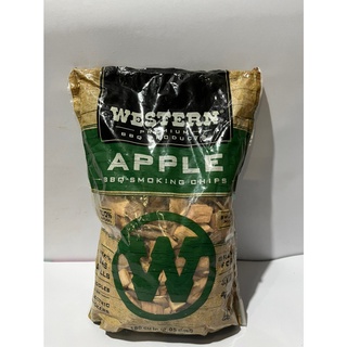 เศษไม้หอมรมควันเวสเทิร์นกลิ่นแอปเปิ้ล 1.54 ปอนด์ Western Smoked Wood Chips Apple Flavor 1.54 lb.