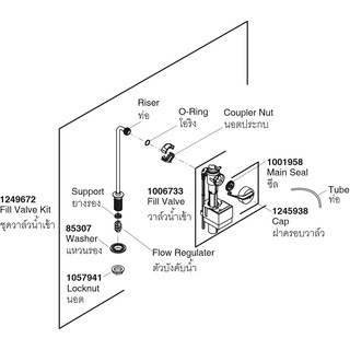 1249672 ชุดวาล์วน้ำเข้า FILL VALVE KIT :: KOHLER