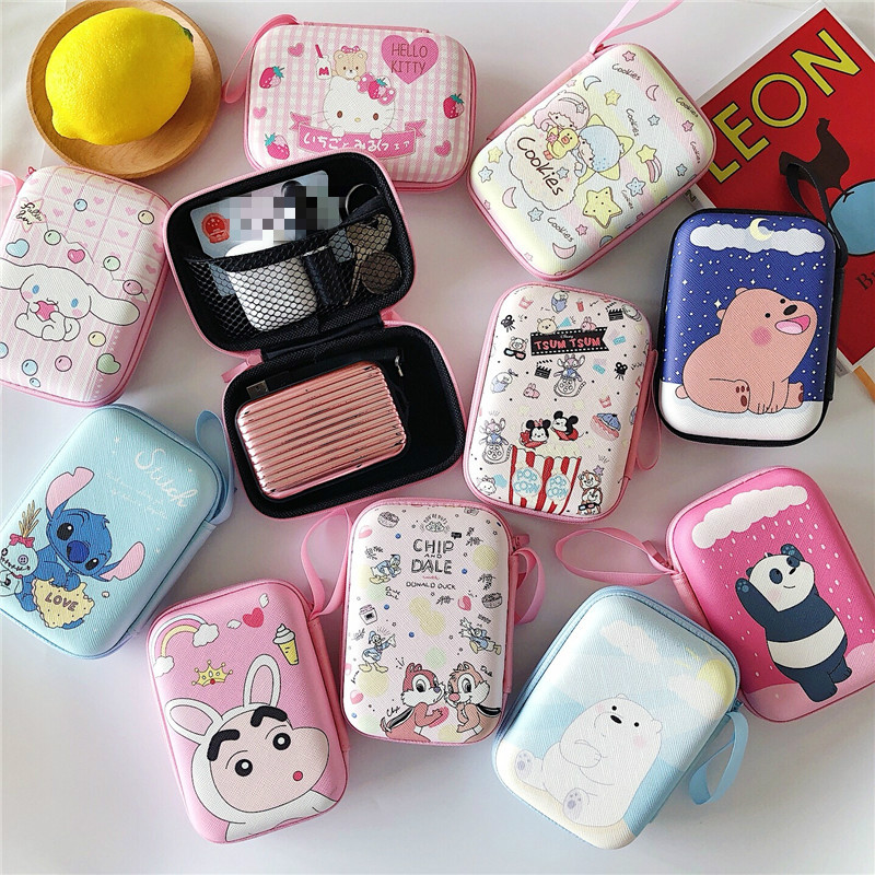 กระเป๋าจัดเก็บสายหูฟัง สายชาร์จ Usb ดิจิทัล ลาย Cinnamoroll Hello Kitty น่ารัก มีซิป พกพาง่าย สําหรับเดินทาง