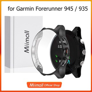 Miimall เคสป้องกันหน้าจอ Garmin Forerunner 935/945 เคส TPU เต็มจอ กันชนป้องกันรอยขีดข่วนเคสเชลล์สำหรับ Smartwatch