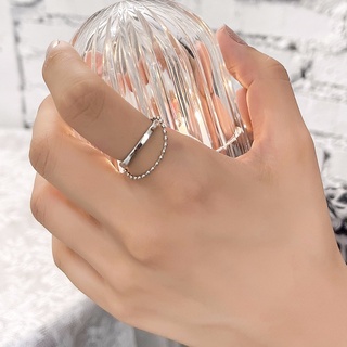 แหวนเงินมินิมอล Minimalist Cuff Ring