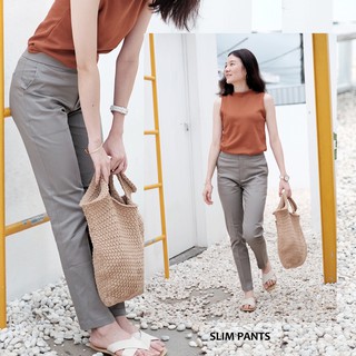 Slim pants กางเกงขายาวทรงสลิม - Ash gray