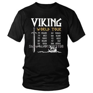 ใหม่ เสื้อยืดแขนสั้น พิมพ์ลาย Viking World Tour Viking สไตล์ฮาราจูกุ สําหรับผู้ชาย TYUI33081