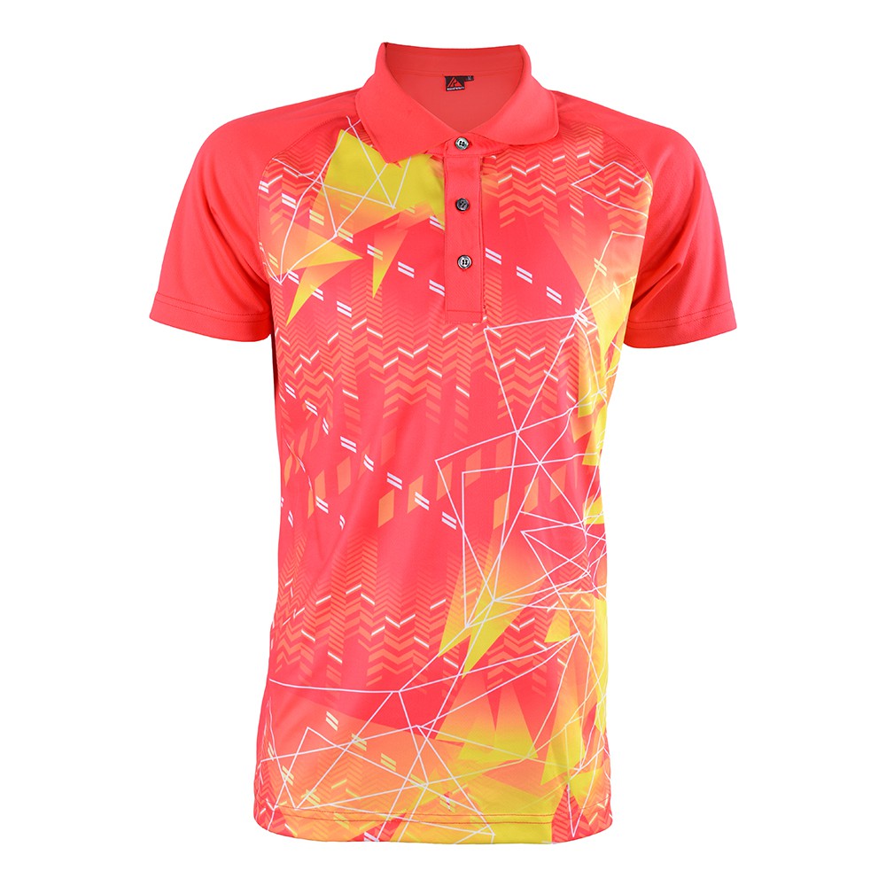 เสื้อยืดคอปกระเหิด RIGHTWAY Outrefit - แดง/เหลือง (Unisex) MOF3112