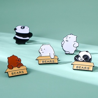 เข็มกลัดเกาหลี (1ชิ้น) Bear หมีขาว หมีแพนด้า สีพาสเทล เนื้อโลหะ งานดี brooch pin ติดเสื้อผ้า กระเป๋า