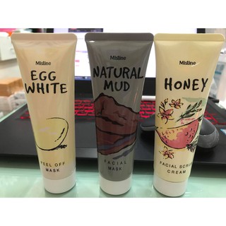 MISTINE EGG WHITE PEEL OFF MASK ,Mud Facial Mask ,Honey Facial Scrub พร้อมส่ง