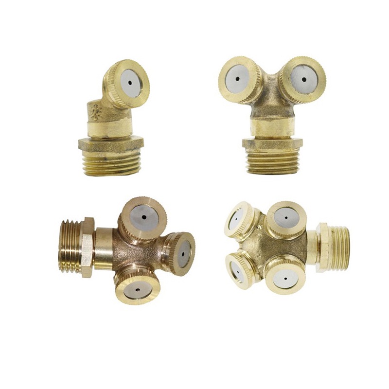 1 PC 1,2,3,4 หลุมทองเหลืองสเปรย์ mistingNozzle สวนสปริงเกลอร์ชลประทานรดน้ํา