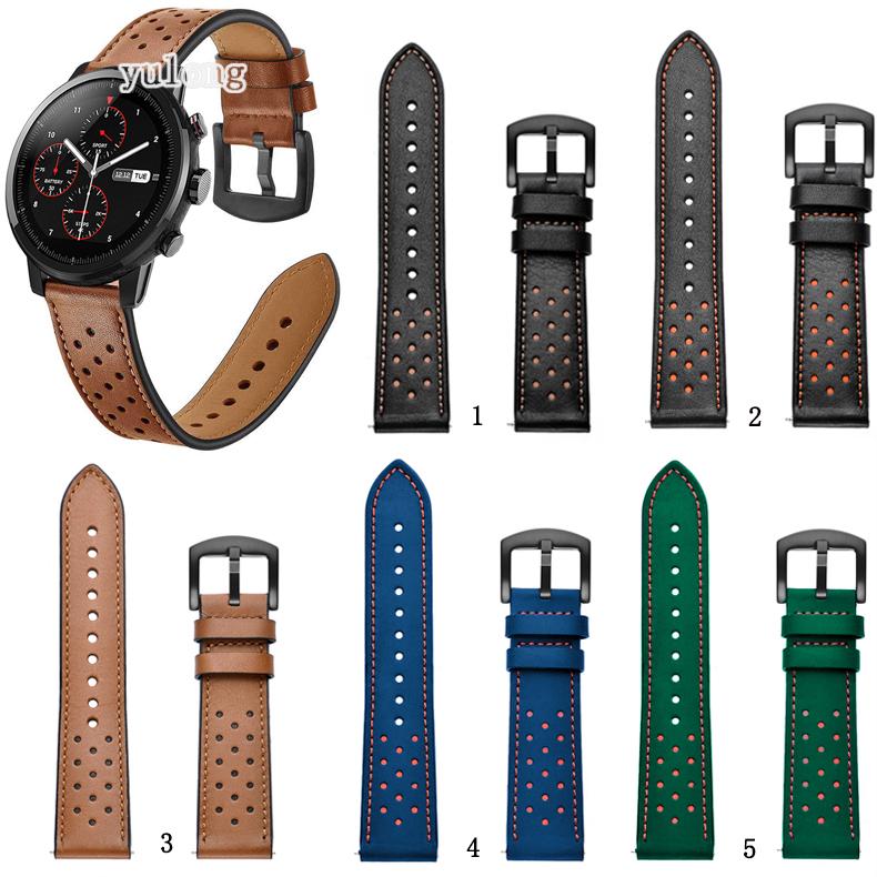 สายนาฬิกาหนังคุณภาพสำหรับ Huami Amazfit Stratos 2 2S 3