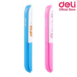 Deli 6000A Portable Scissors กรรไกรพกพาแฟนซี ลายการ์ตูนสุดน่ารัก ขนาด 12cm (คละสี 1 ชิ้น) กรรไกร กรรไกรแฟนซี กรรไกรพกพา