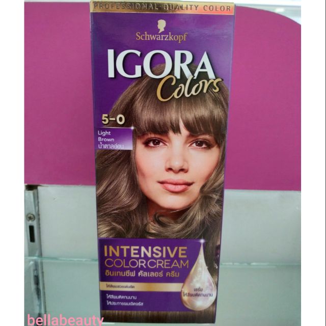 Schwarzkopf IGORA Intensive Color cream ครีมย้อมผม ชวาร์สคอฟ อิโกร่า  40มล. 5-0 สีน้ำตาลอ่อน