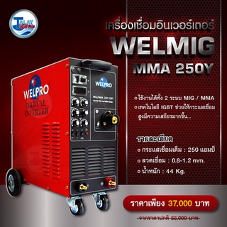 เครื่องเชื่อมอินเวอร์เตอร์ WELPRO WELMIG MMA 250Y (งานหนัก) ประกัน 2 ปีเต็ม Talaytools