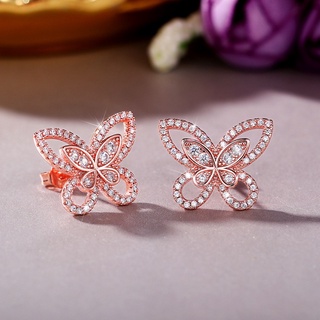 ของขวัญเครื่องประดับแฟชั่นสตรีต่างหูเจาะสไตล์ผีเสื้อ Stud Earrings