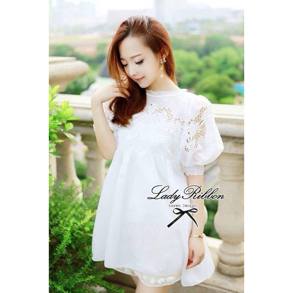 Asley Sweet and Sexy Embroidery Chiffon Dress