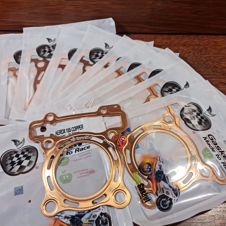 (NMAX/ AEROX/ VIXION R VVA/ R15/ LEXI) APPLE BRAND - 0.5MM / 62 63 66MM - COPPER DEKSEL GASKET