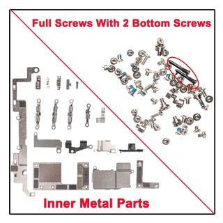 สกรูเต็ม 1 ชุด และตัวยึดโลหะด้านใน สําหรับ iPhone 5S SE 6 6S 7 8 Plus X XR XS Max 11 Pro Max ชิ้นส่วนเหล็ก ขนาดเล็ก