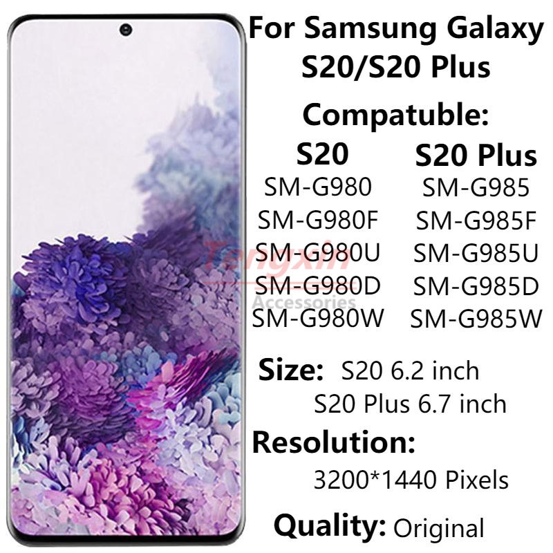 Samsung Galaxy S20 G980 G980F G980F/DS จอแสดงผล LCD Touch Screen Digitizer สําหรับ Samsung S20 Plus 