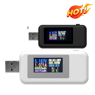 10 in 1 Color Display USB Tester 0-5A Current DC 4-30V Voltage USB Charger Tester Power Meter เครื่องตรวจจับแบตเตอรี่มือถือ