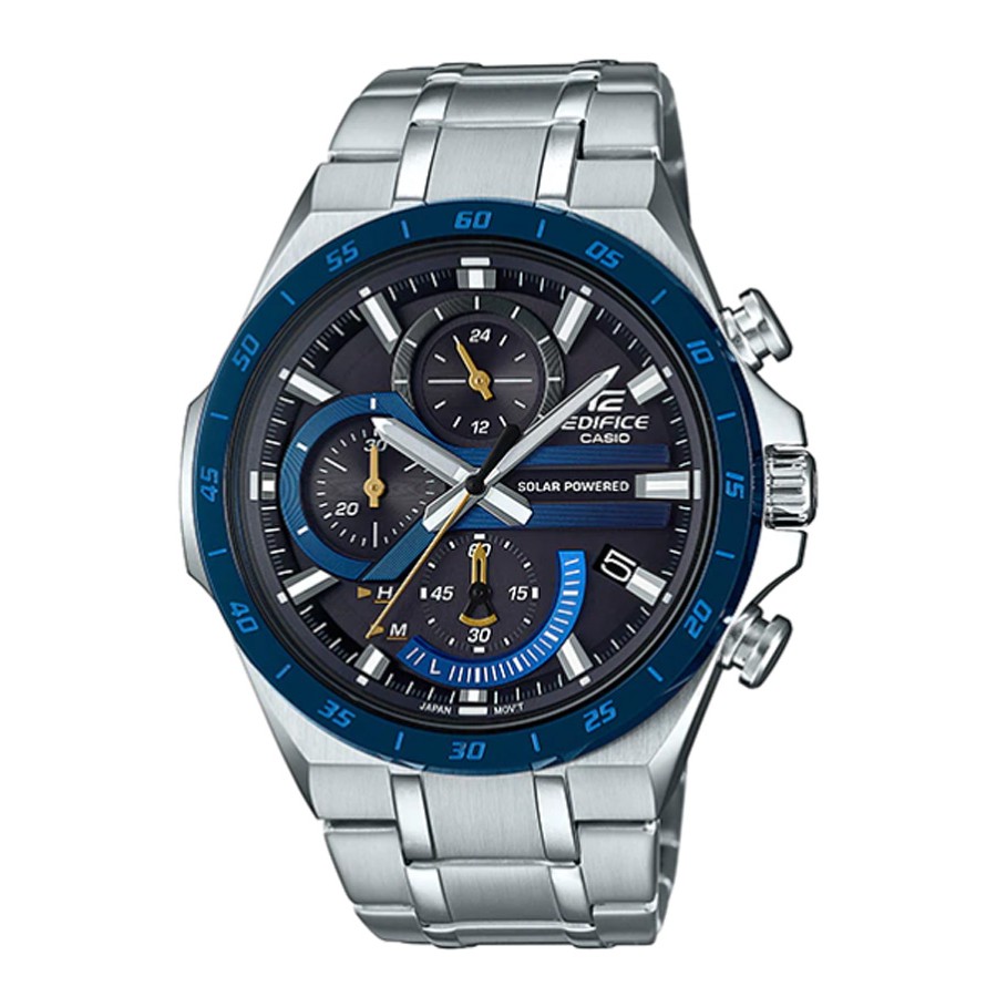 Casio Edifice นาฬิกาข้อมือผู้ชาย สายสแตนเลส EQS-920,EQS-920DB,EQS-920DB-2A,EQS-920DB-2AV - สีเงิน