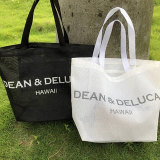 Dean &amp; deluca กระเป๋าถือกระเป๋าชายหาดผ้าตาข่ายใส