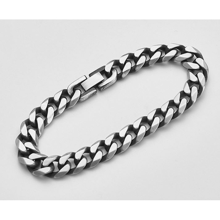 B-256 สร้อยข้อมือสแตนเลสรมดำ เลสปัดดำ สร้อยข้อมือสแตนเลส เลสข้อมือ กว้าง10.5 mm สร้อยข้อมือสแตนเลสแท