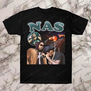 คอลูกเรือใหม่ เสื้อยืดผ้าฝ้าย 100% พิมพ์ลาย Nas Rap 90S Retro 90 1 Nhcbmj65Goanja31 สไตล์ฮิปฮอป วินเทจ ของขวัญวันหยุด XS