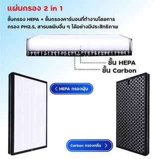 แผ่นกรองอากาศ Toshiba รุ่น CAF-H30 / CAF-H30(W) ไส้กรอง HEPA Carbon Filter กรองฝุ่น+กรองกลิ่น