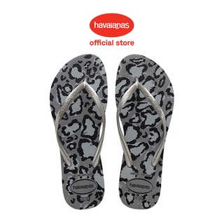 Havaianas รองเท้าแตะ รูปสัตว์ สีเทา สีเงิน สว่าง สําหรับผู้หญิง