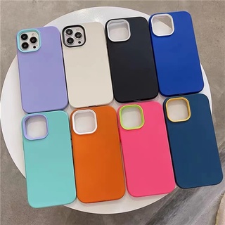 2พร้อมส่ง เคสประกบสีพื้นไอโฟน  สำหรับรุ่น ไอโฟน7 i8 7plus 8plus xr i11 i12 12pro 12promax ไอโฟน13 13pro 13promax