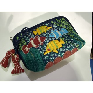 กระเป๋าเครื่องสำอาง Jinja-Handcraft collection กระเป๋าแฮนด์เมดปักลาย
