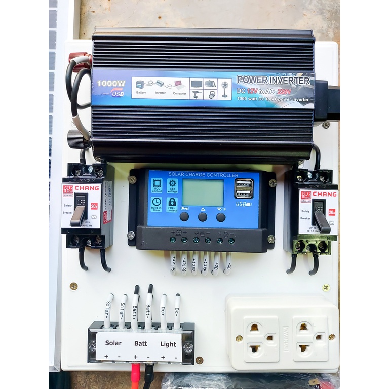 ชุดนอนนา 1000W ชุดคอนโทรลเลอร์ชาร์จเจอร์ โซล่าเซลล์ พลังงานจากแสงอาทิตย์12V/220V  พร้อมแผง20w แบตเตอรี่8A พร้อมใช้งาน ราคา ถูกที่สุด ดีลบีเคเค แกลเลอรีภาพที่ 5