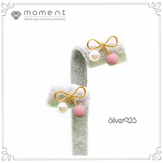 Moment ต่างหู C0012-P ก้านเงินแท้ 92.5% Nickle Free