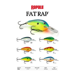 อุปกรณ์ตกปลา เหยื่อปลอม Rapala Fat Rap (ลิ้นยาว) FR05