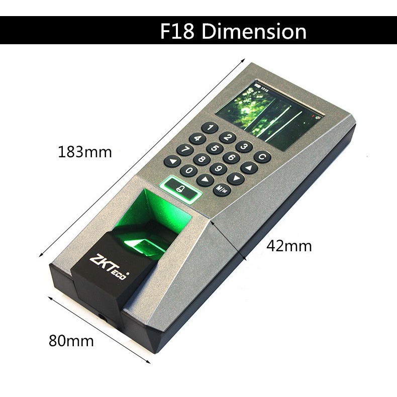 เครื่องสแกนลายนิ้วมือควบคุมประตู ZK รุ่น ZKTECO F18 (ต่อเข้ากับกลอนไฟฟ้า) - รูปที่ 2