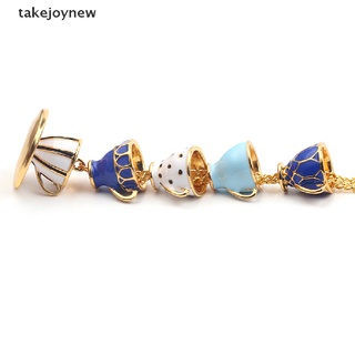 [takejoynew] สร้อยคอโซ่ยาว จี้รูปถ้วยชา เครื่องประดับ สําหรับผู้หญิง